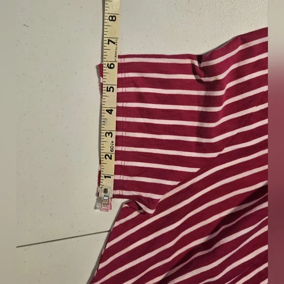 Soft Surroundings Fushia Striped Short Sleeve Tee Size Medium - Picture 13 of 14